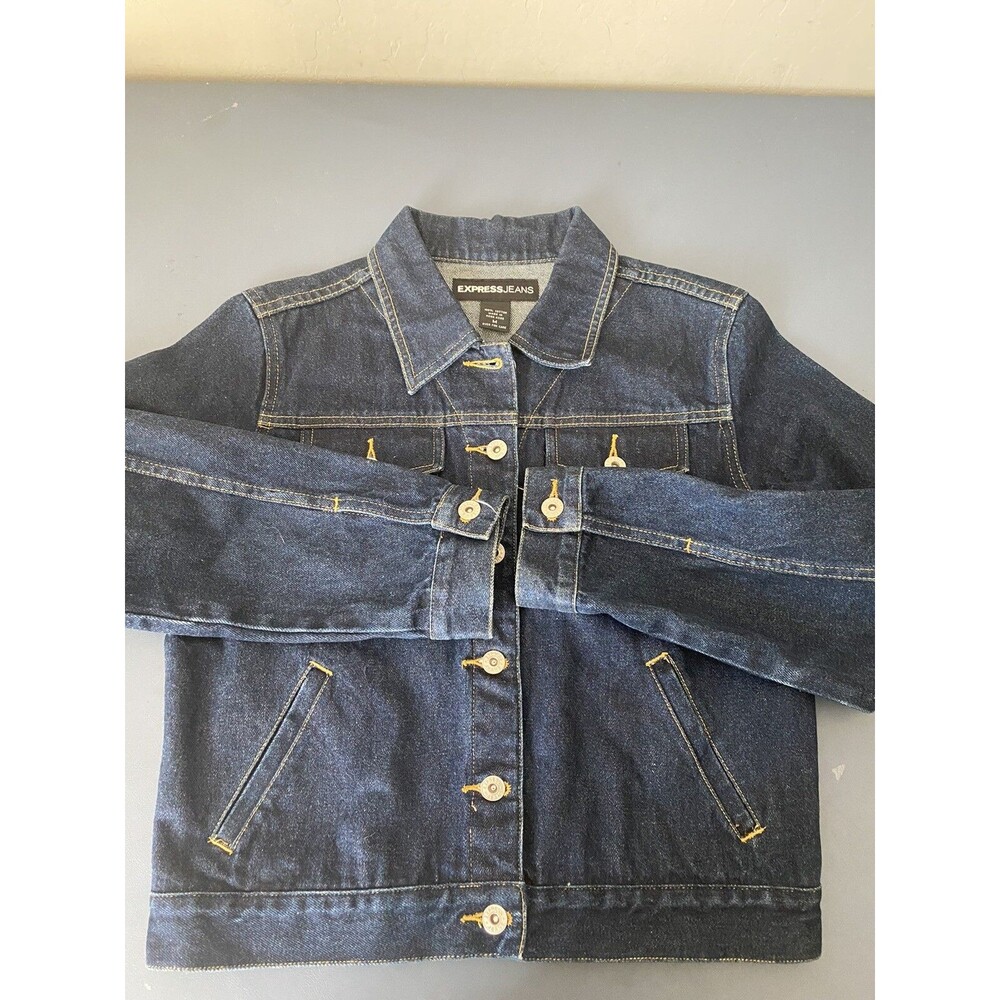 Vintage 90s Express Jeans Women's Trucker Denim Jacket Medium